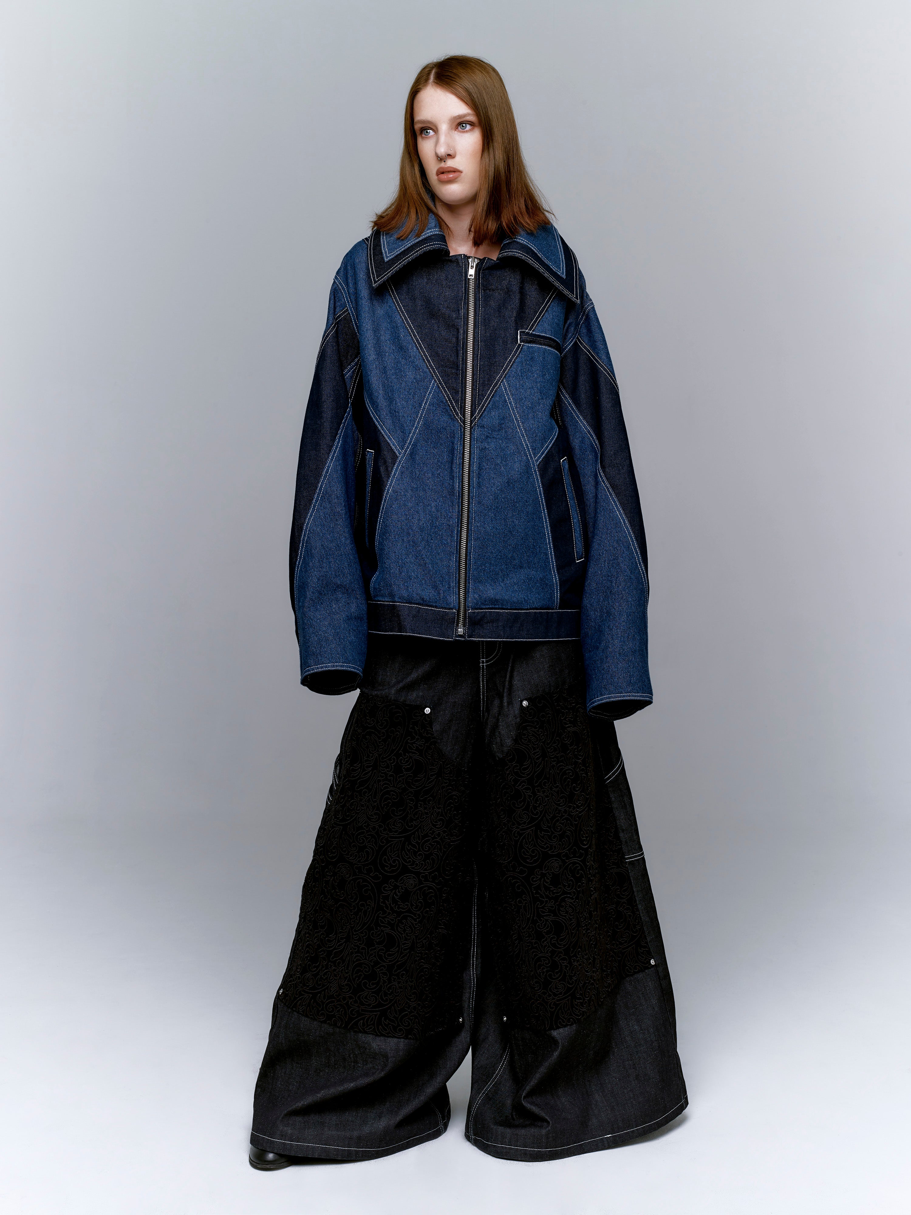TWO-TONED V JACKET — The Aligned