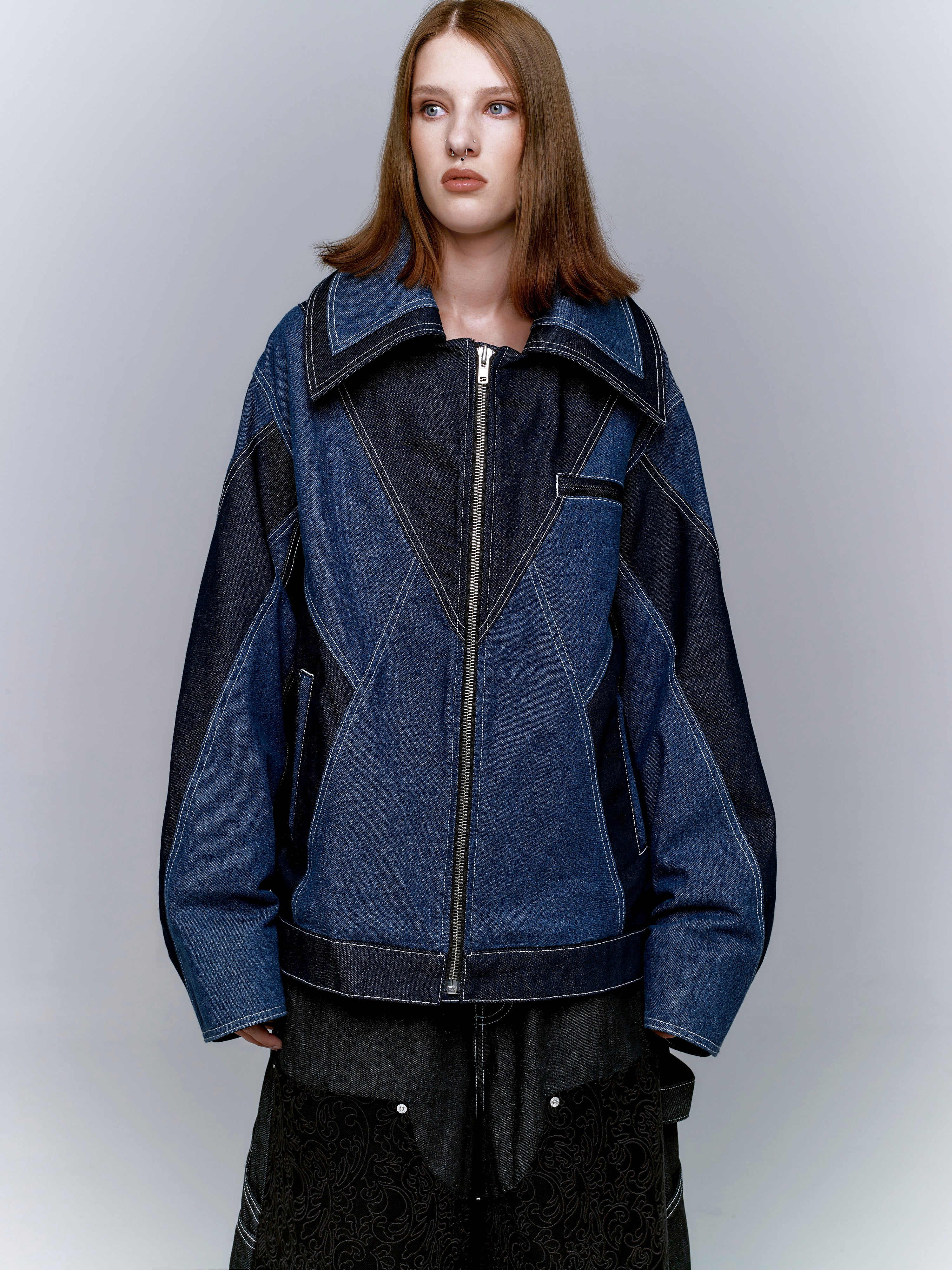 TWO-TONED V JACKET — The Aligned